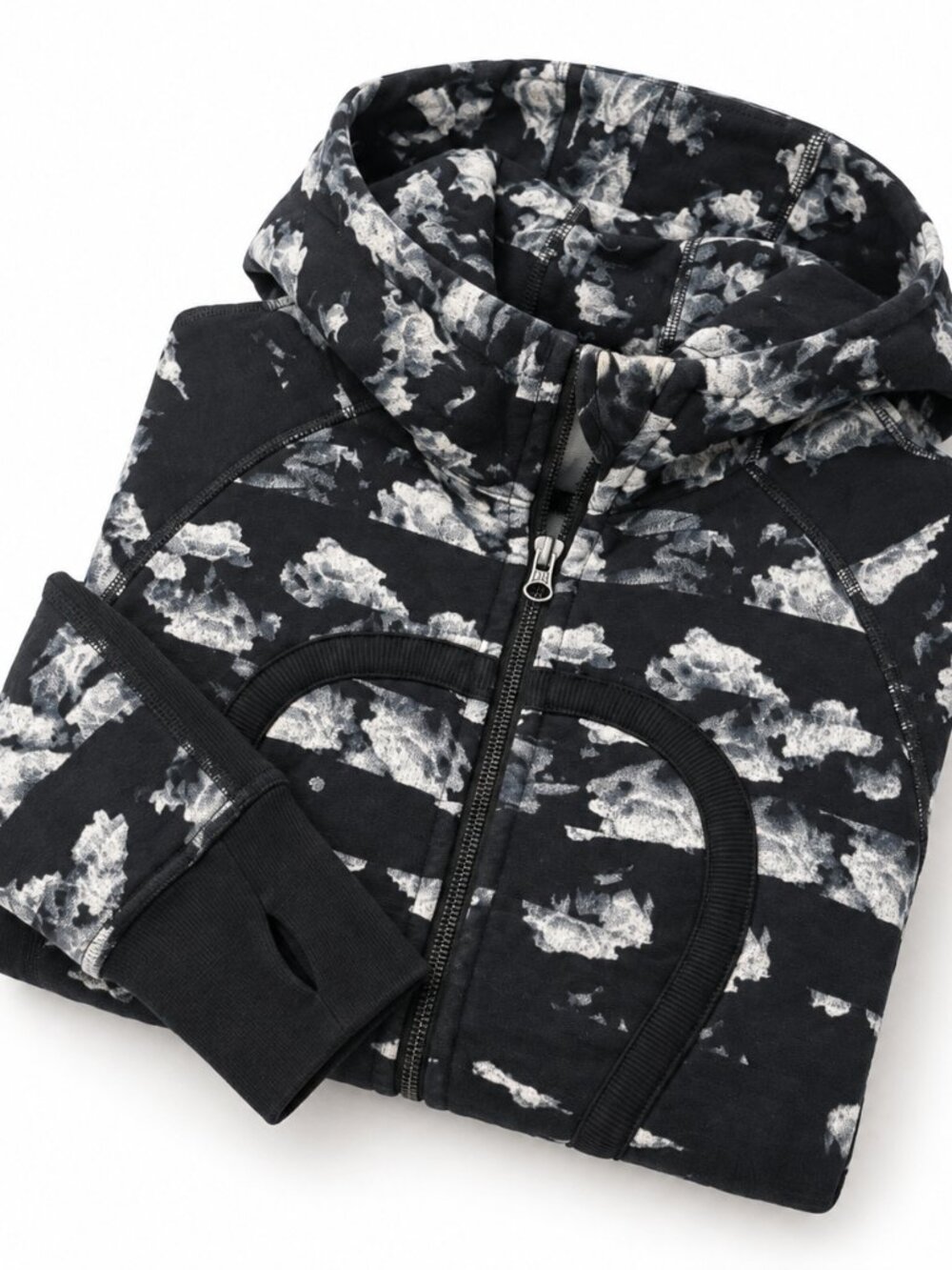 Lululemon Scuba Hoodie III Fleur Sombre Black White Floral - Picture 7 of 7